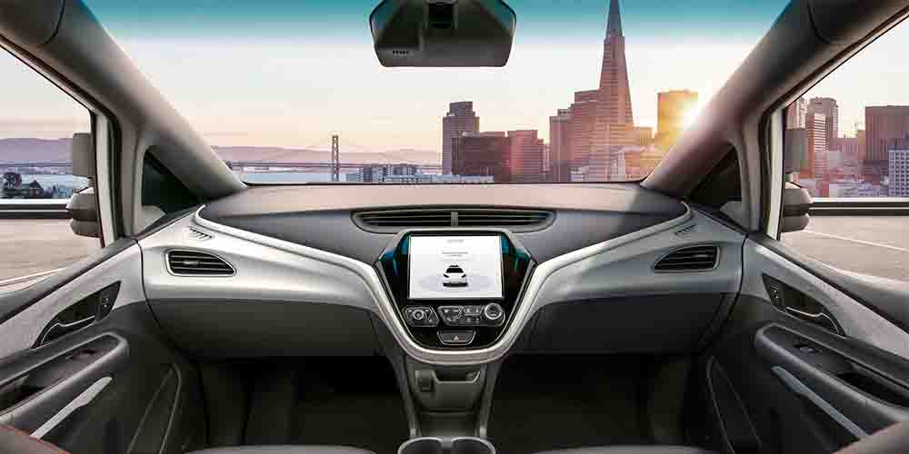 The interior of a self-driving car.