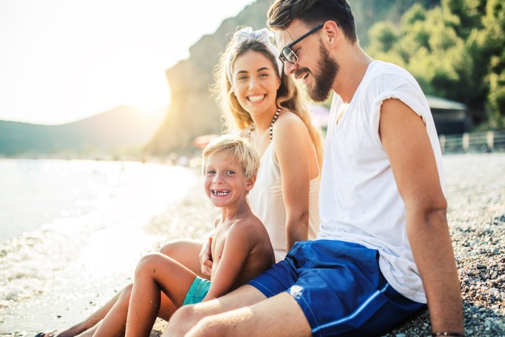 Family on a beach