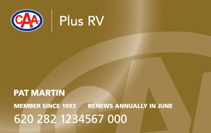 CAA Plus RV Membership Card