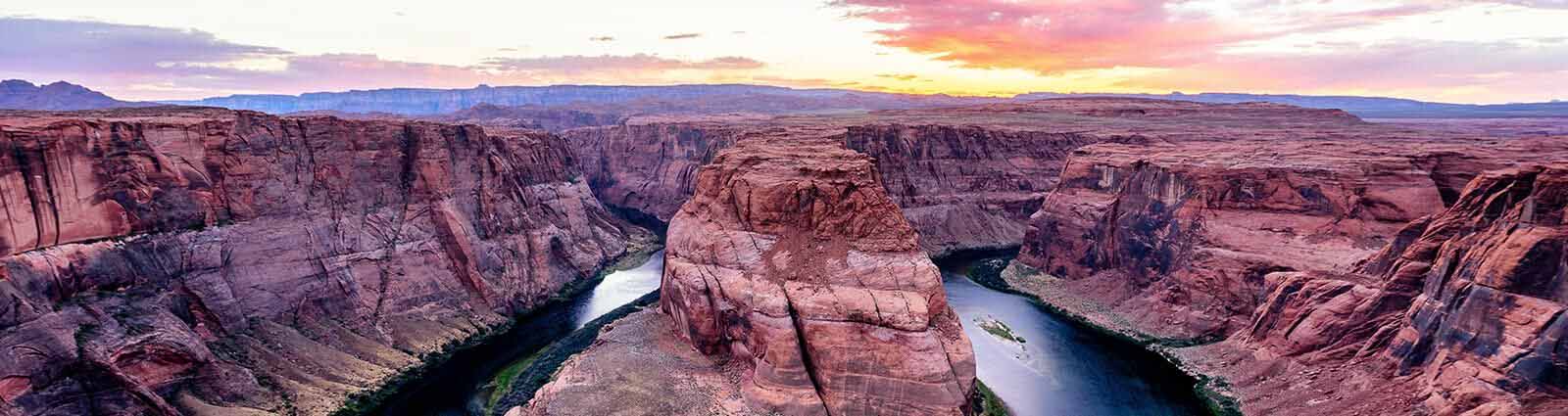 Horseshoe Bend At Sunset, Colorado River, Arizona