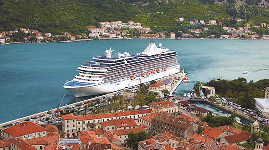 Cruise ship at port