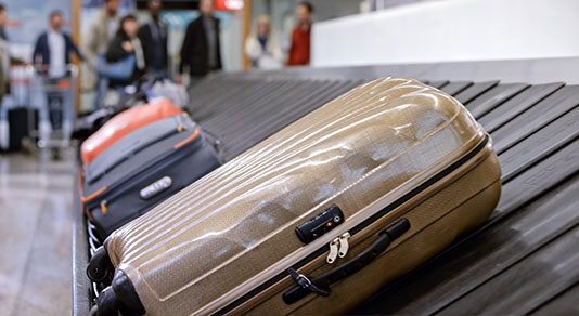 Baggage claim at an airport