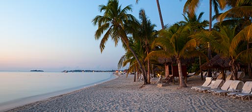 Beach resort sunset